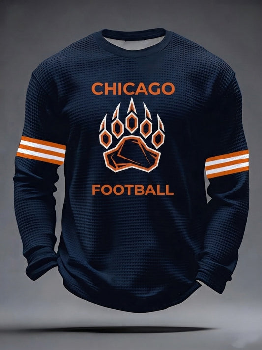Men's Rugby Chicago Bears Printed Waffle Long T-shirt