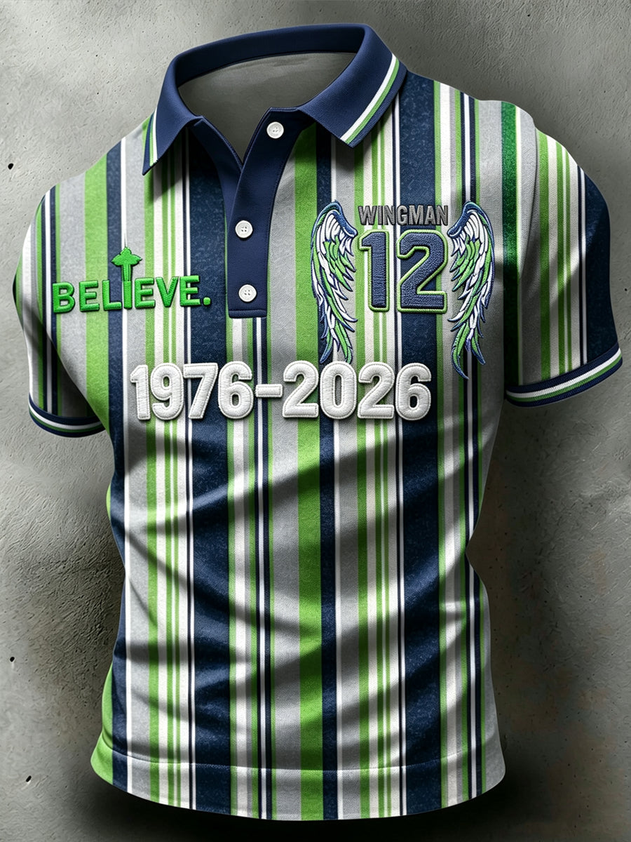 Men's Seattle Rugby polo Neck Short Sleeve T-Shirt