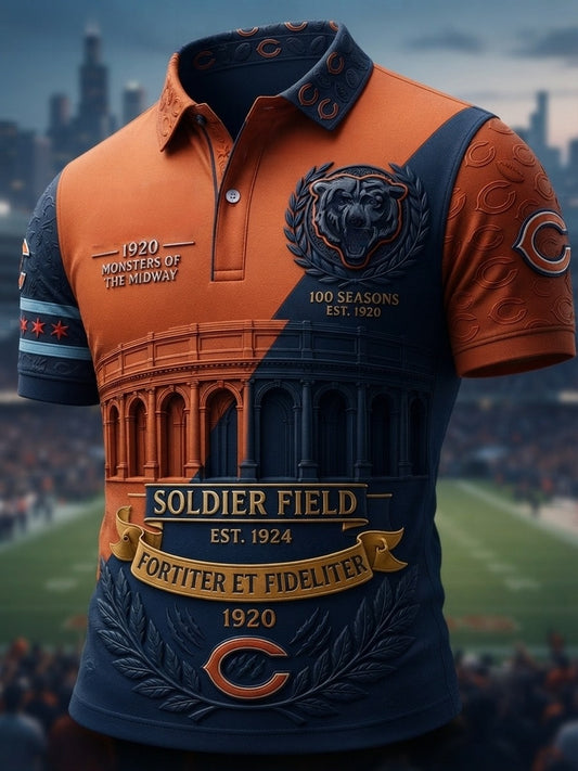 Men's Rugby Chicago Bears Printed Polo Shirt