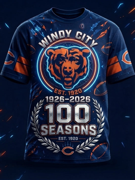Men's Rugby Chicago Bears Printed Short-Sleeve T-Shirt
