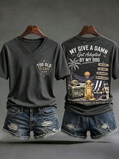 Men's 'my give a damn is broken' V-neck T-shirts