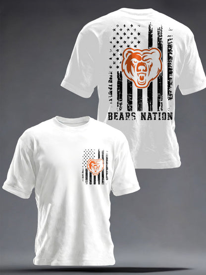 Men's Football Bears Nation Lover Printed  T-shirt