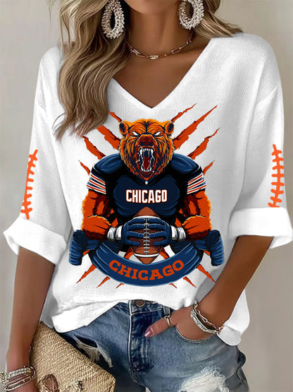 Women's Football Fans Lovers Gameday Casual Long-Sleeve Top