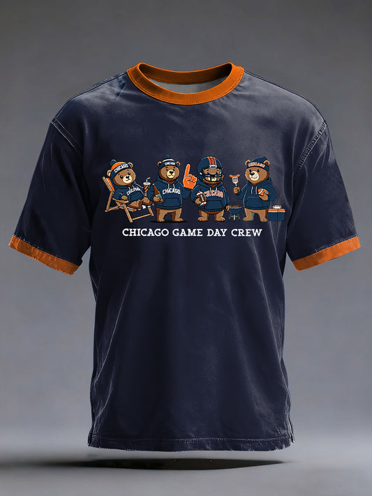 Men's Football Fans Gameday Casual Short Sleeve T-shirt