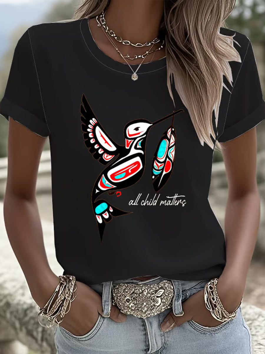 Women's All Child Matters Printed Casual T-shirt