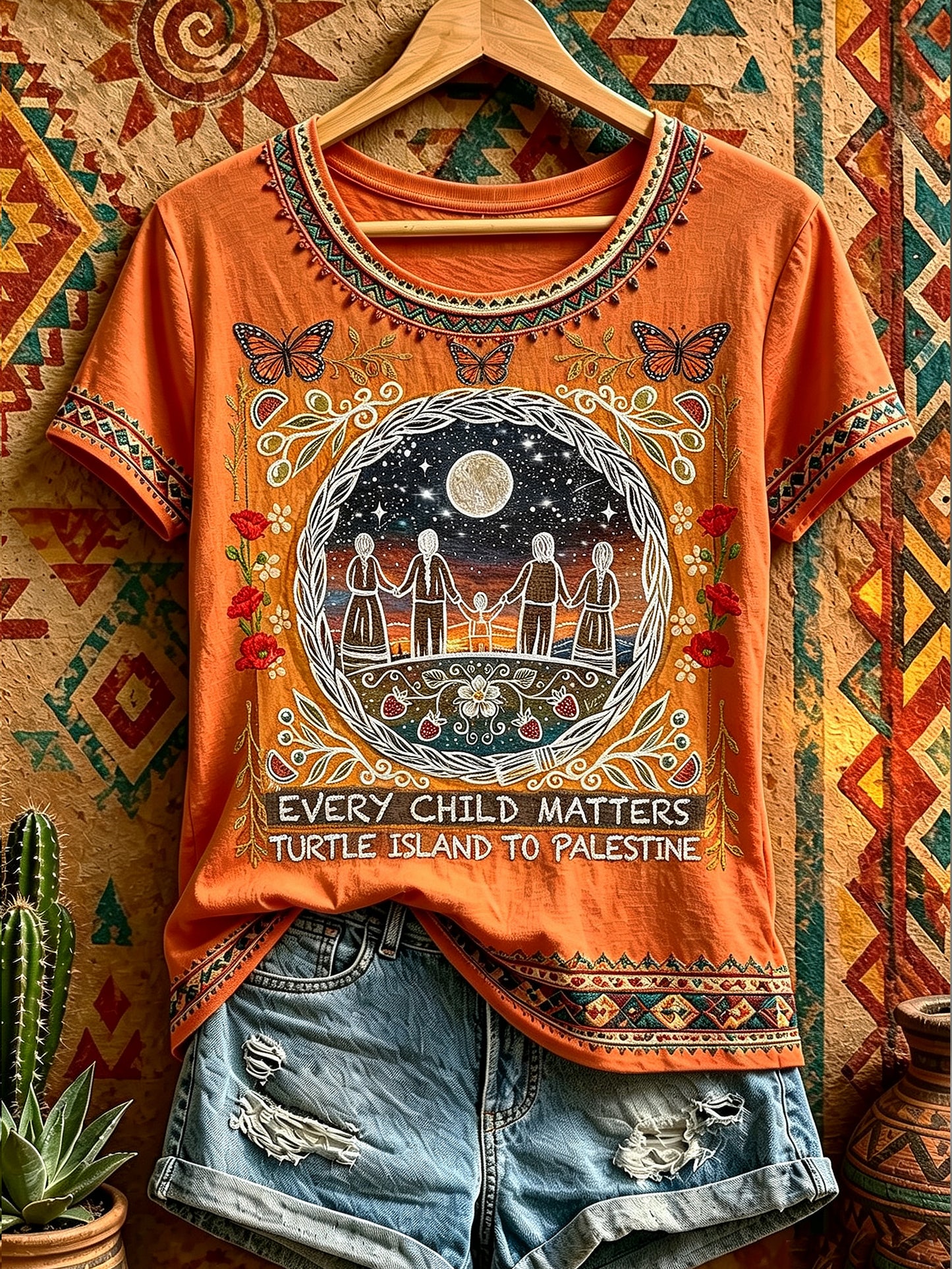 Women's Every Child Matters Printed Vintage Fashion Loose Short Sleeve T-Shirt