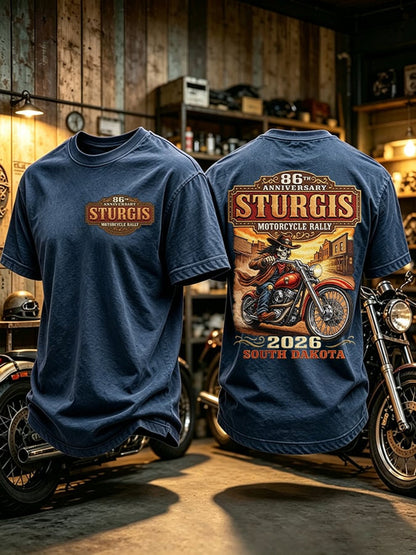 Men's  Motorcycle Rally Printed T-shirt