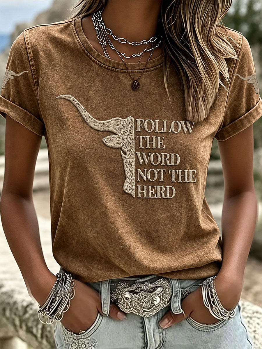 Women's  Follow The Word Not The Herd Short-sleeved T-shirt