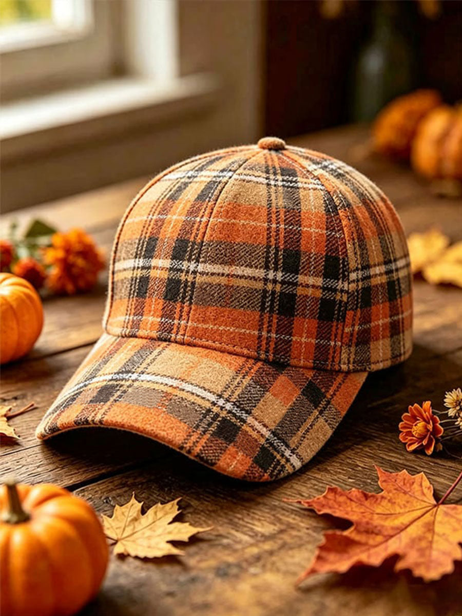 Unisex Autumn Plaid  Hat
