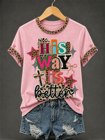 Women's His Way Is Better Print Casual Tee