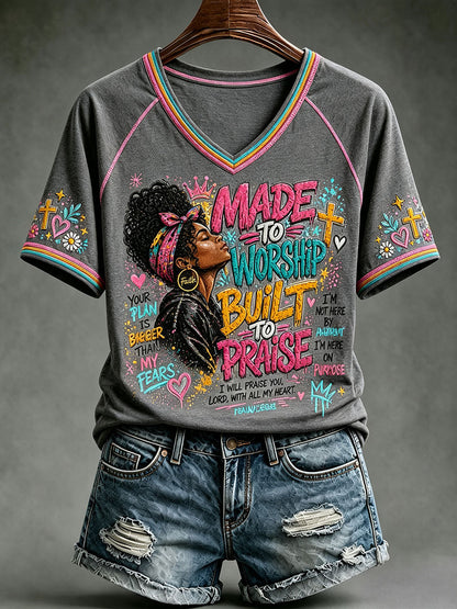 Women's MADE TO WORSHIP BUILT TO PRAISE T-shirt