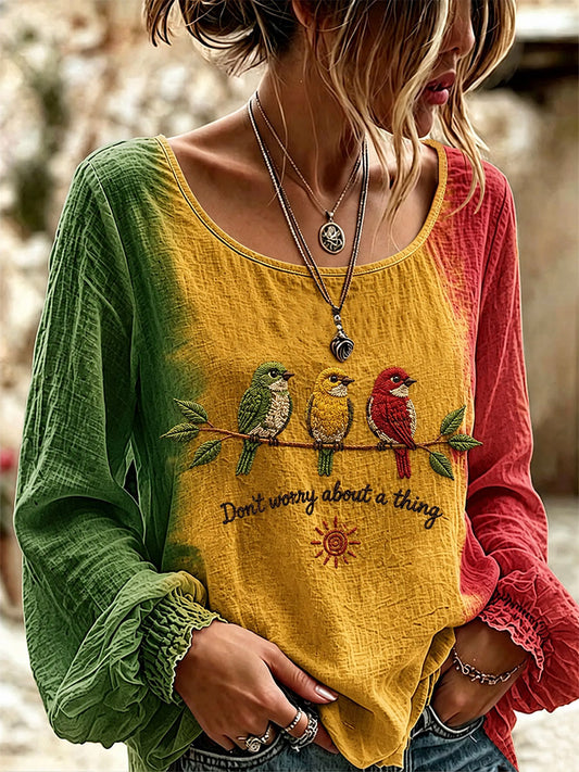 Women's 'Every Little Thing Is Gonna Be Alright' Printed Casual T-Shirt