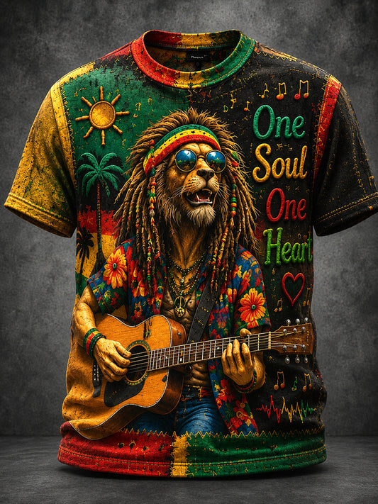 Retro Reggae Music Lover's Casual Vacation T-Shirt