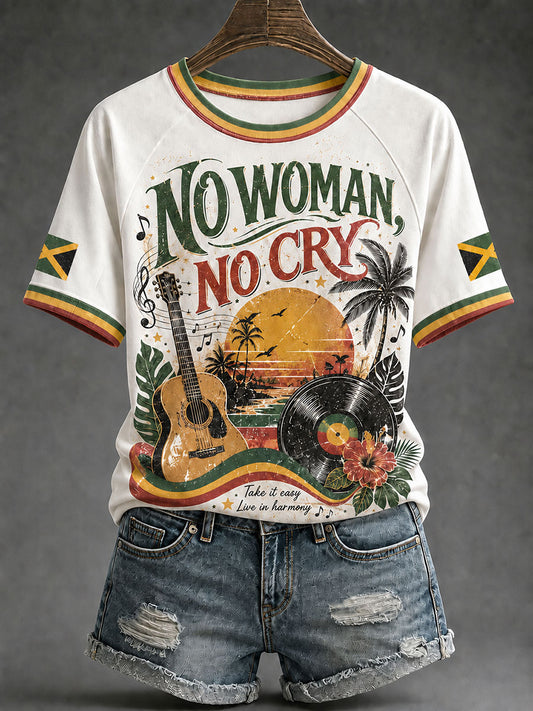 Women's "No Woman, No Cry" V-Neck T-Shirts