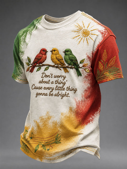 Men's 'Every Little Thing Is Gonna Be Alright' Printed Casual T-Shirt
