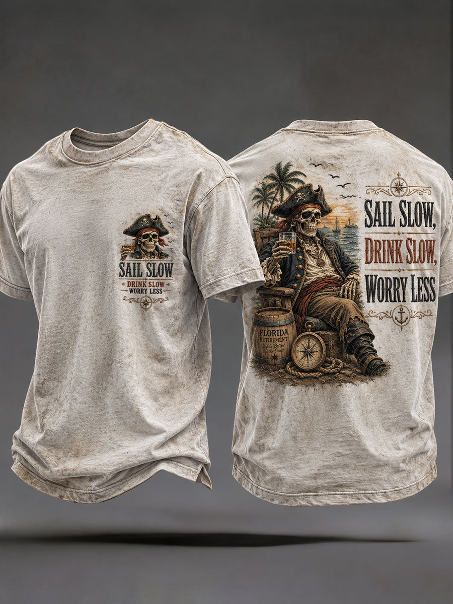 Men's 'Sail Slow Drink Slow Worry Less' T-Shirts