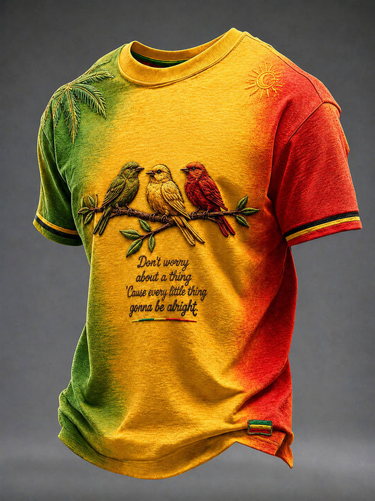 Men's 'Every Little Thing Is Gonna Be Alright' Printed Casual T-Shirt