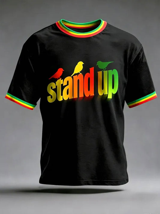 Men's Stand Up Short Sleeves T-shirt