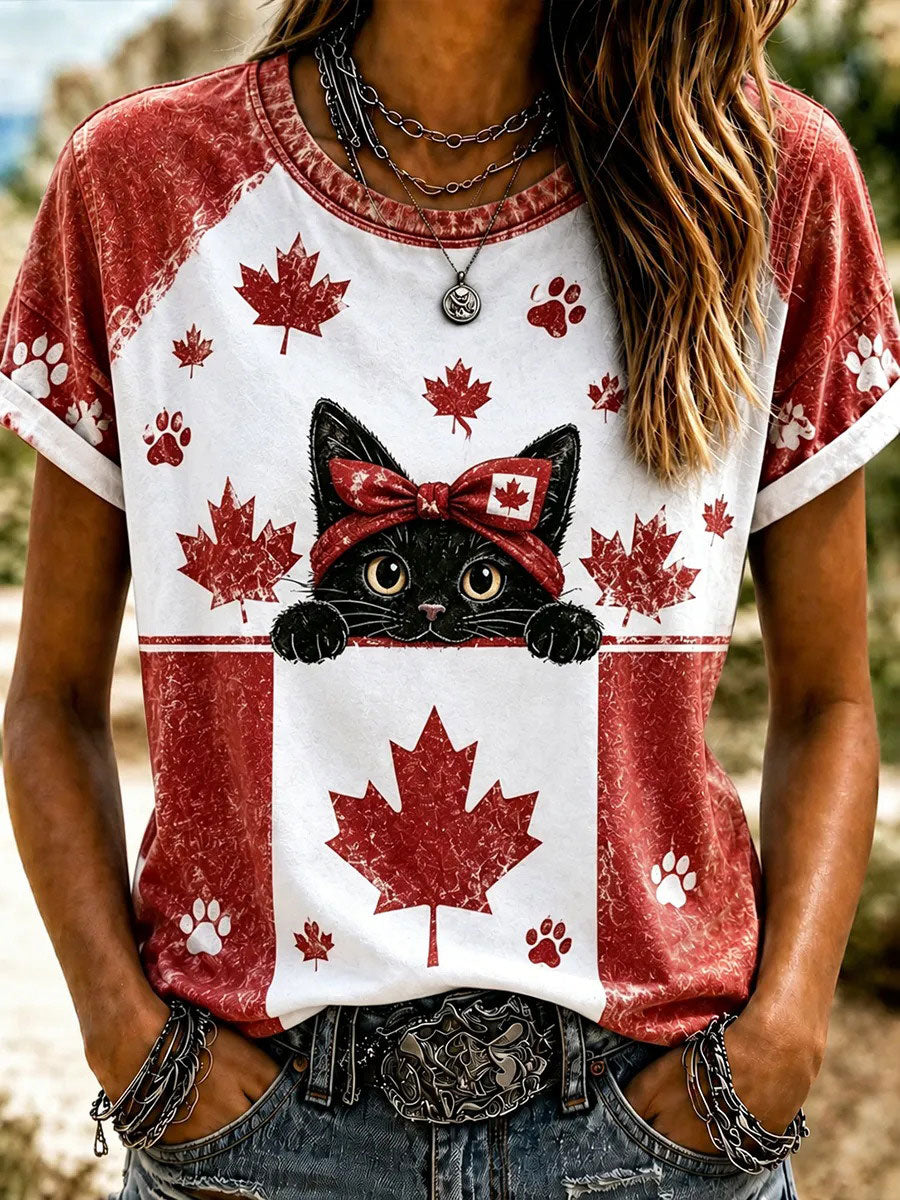 Women's Canada Print Casual T-shirt
