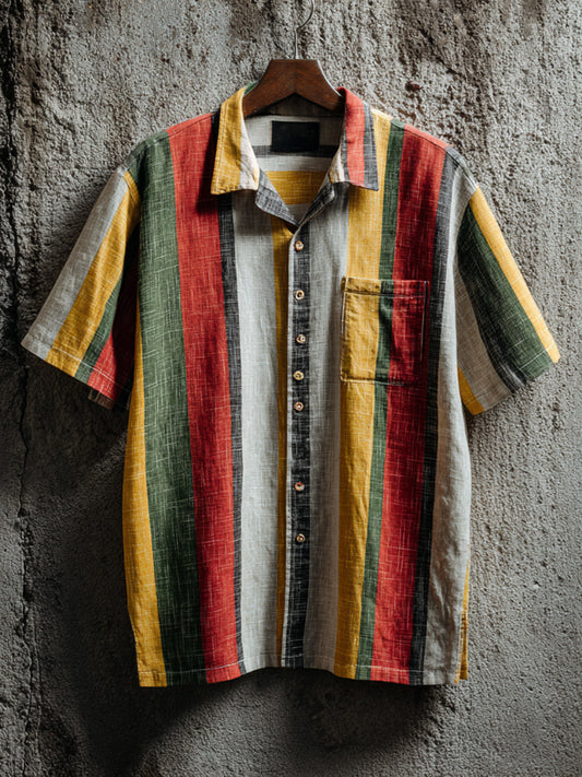 Men's Reggae Music Linen Blend Shirt