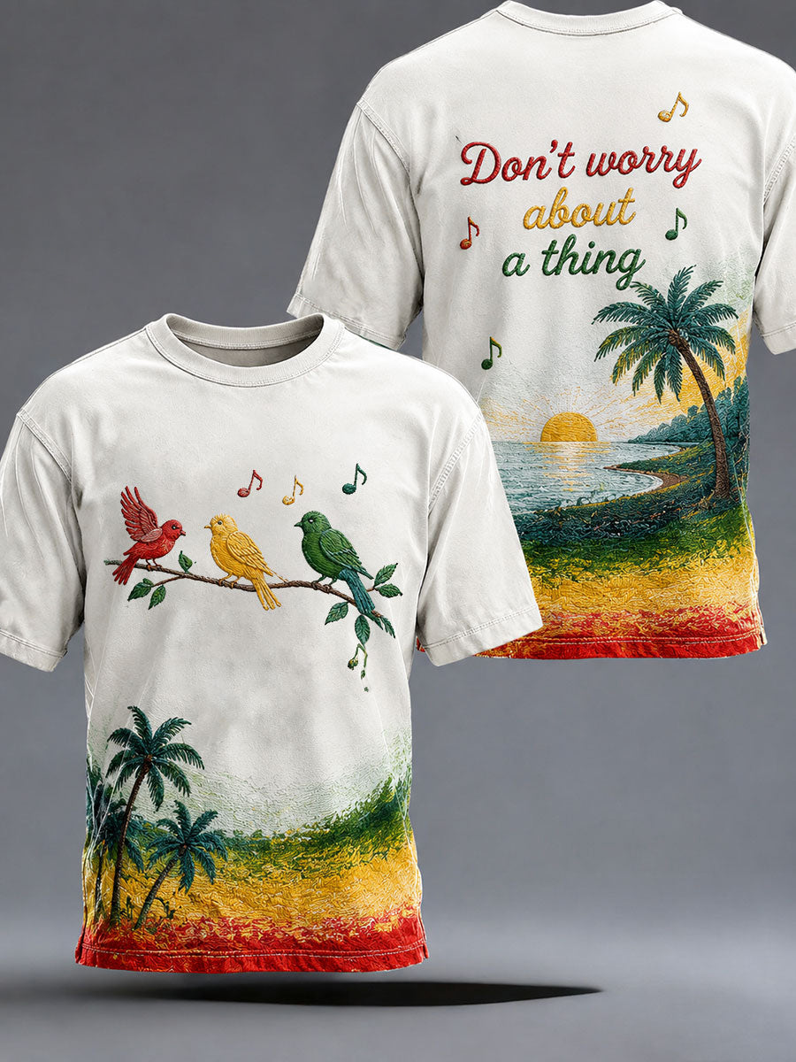 Men's 'Every Little Thing Is Gonna Be Alright' Printed Casual T-Shirt