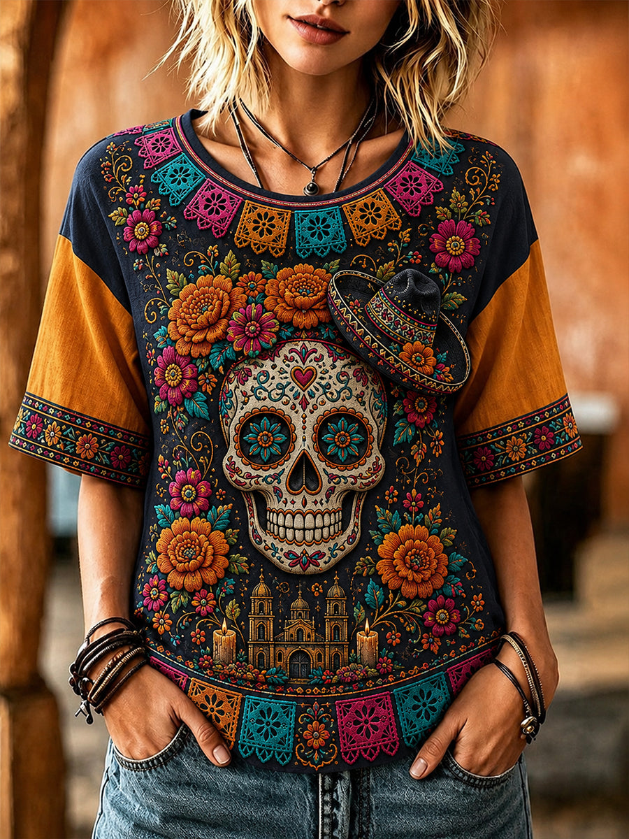 Women's Mexico's Day Of The Dead Short-Sleeved T-Shirt