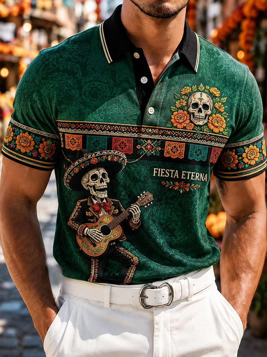 Men's Mexico's Day Of The Dead Short Sleeve Shirt