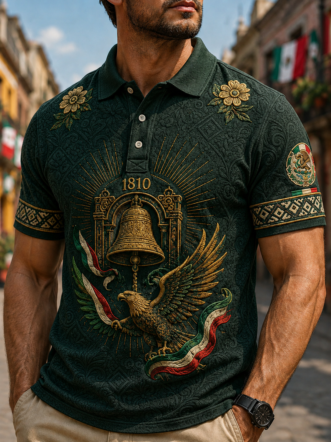 Men's Mexican Independence Day Short Sleeve Shirt