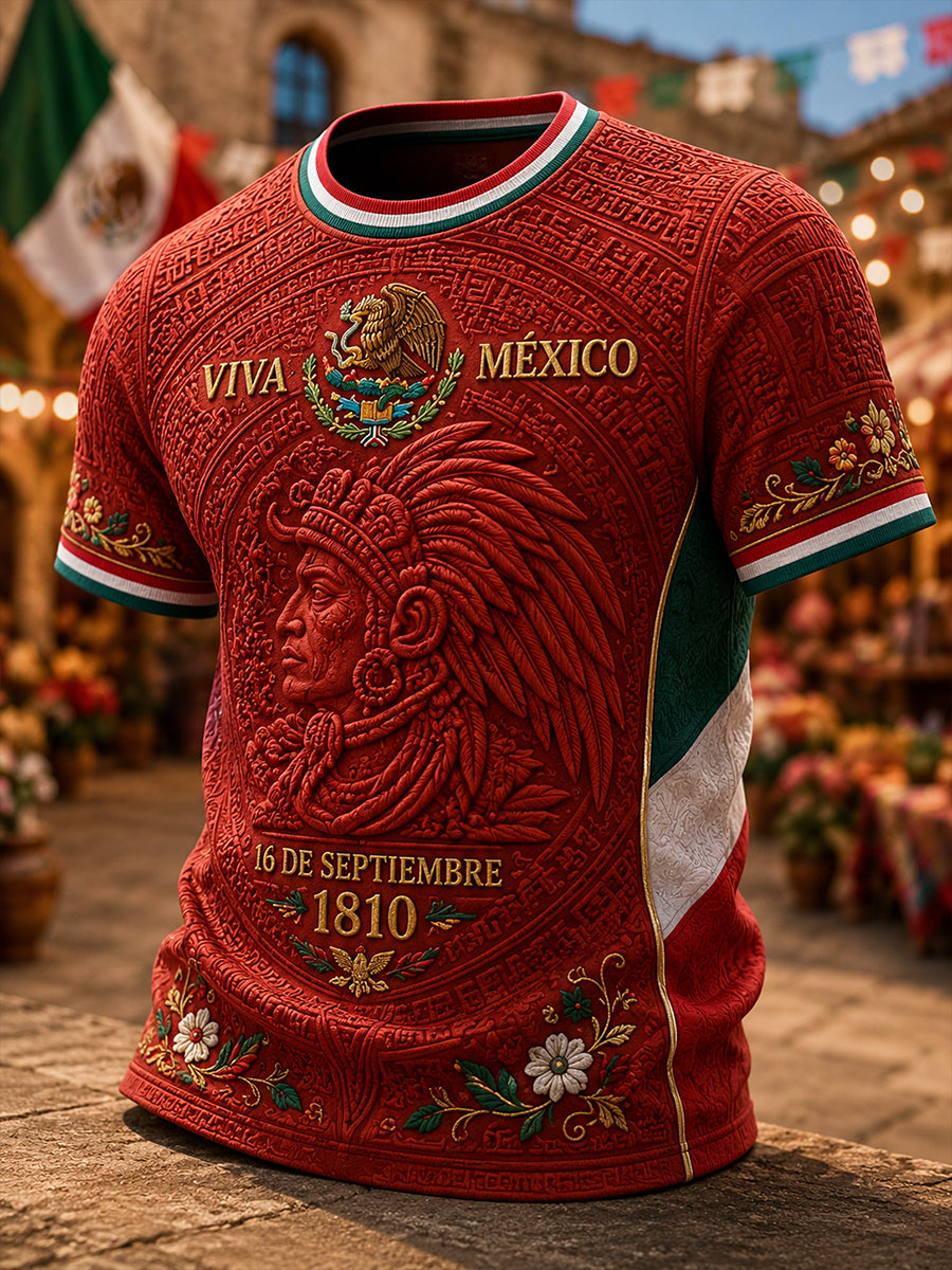 Men's Mexican Independence Day Short Sleeve Shirt
