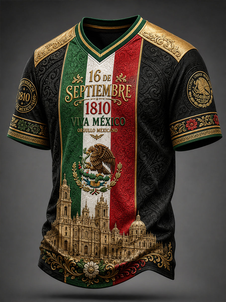 Men's Mexican Independence Day  V-neck T-shirt