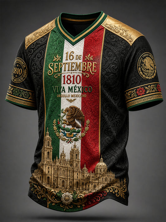 Men's Mexican Independence Day  V-neck T-shirt