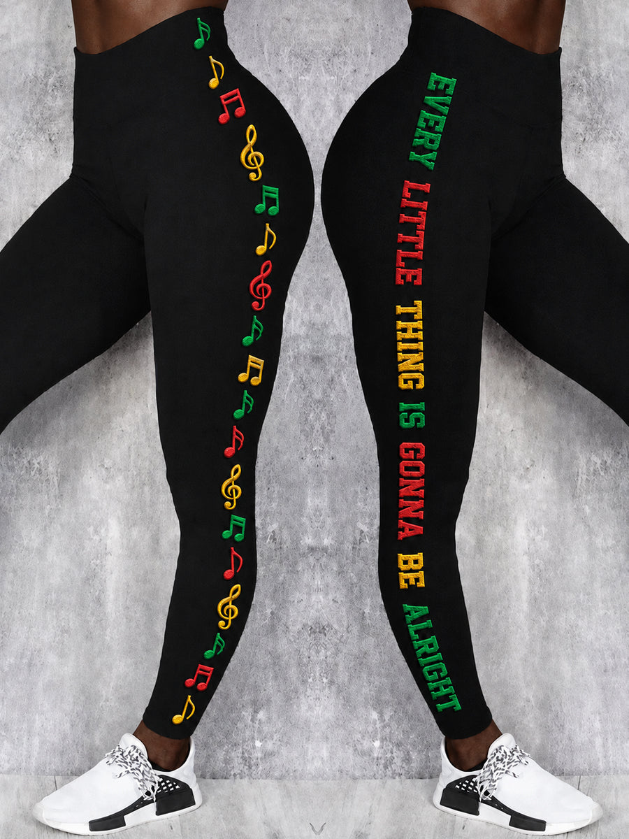 Women's Reggae Art Print Casual Leggings