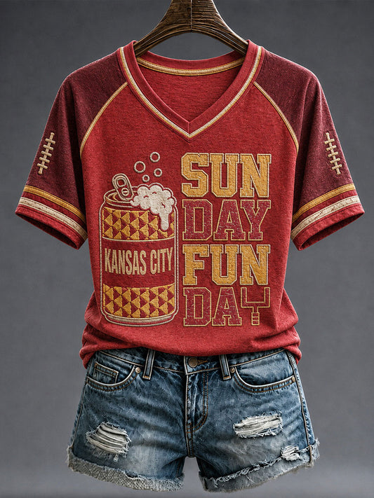 Women's Game Day Football Printed Casual T-Shirt