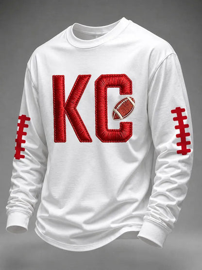 Men's Game Day Football Printed Casual Sweatshirt