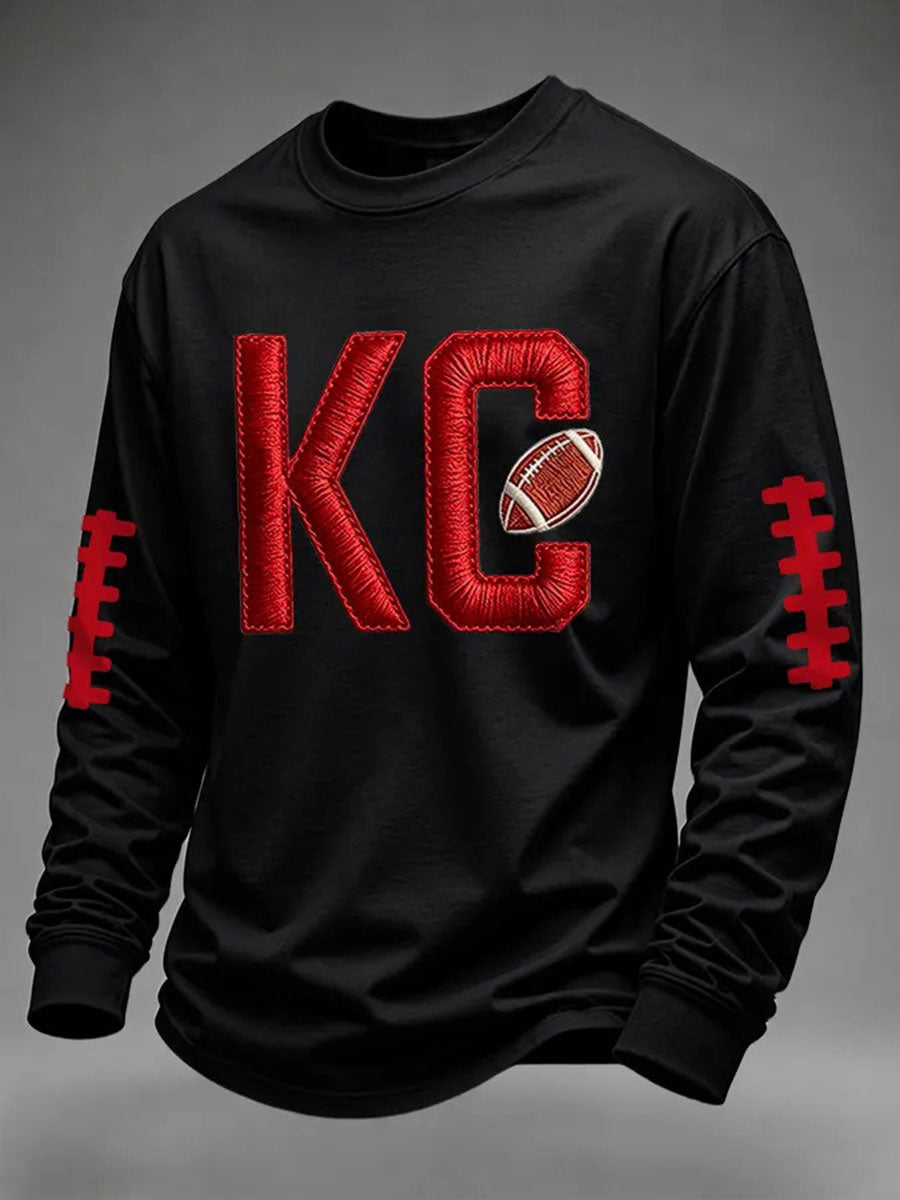 Men's Game Day Football Printed Casual Sweatshirt