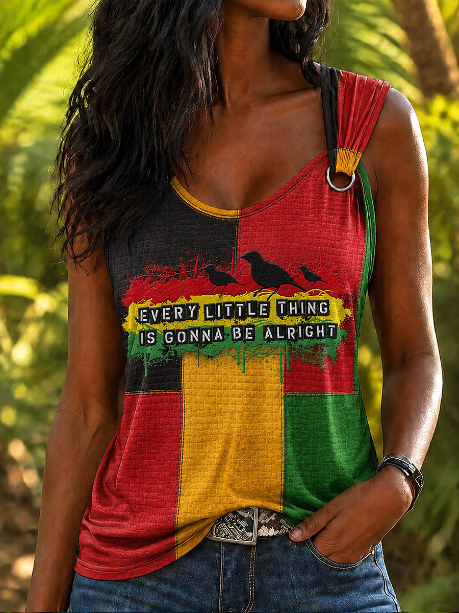 Women's Retro Reggae Print Sleeveless Tank Top