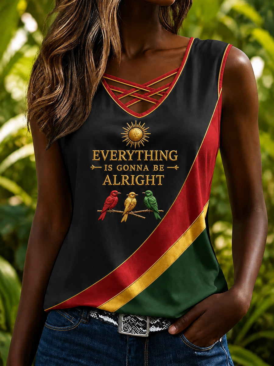 Women's Retro Reggae Print Sleeveless Tank Top
