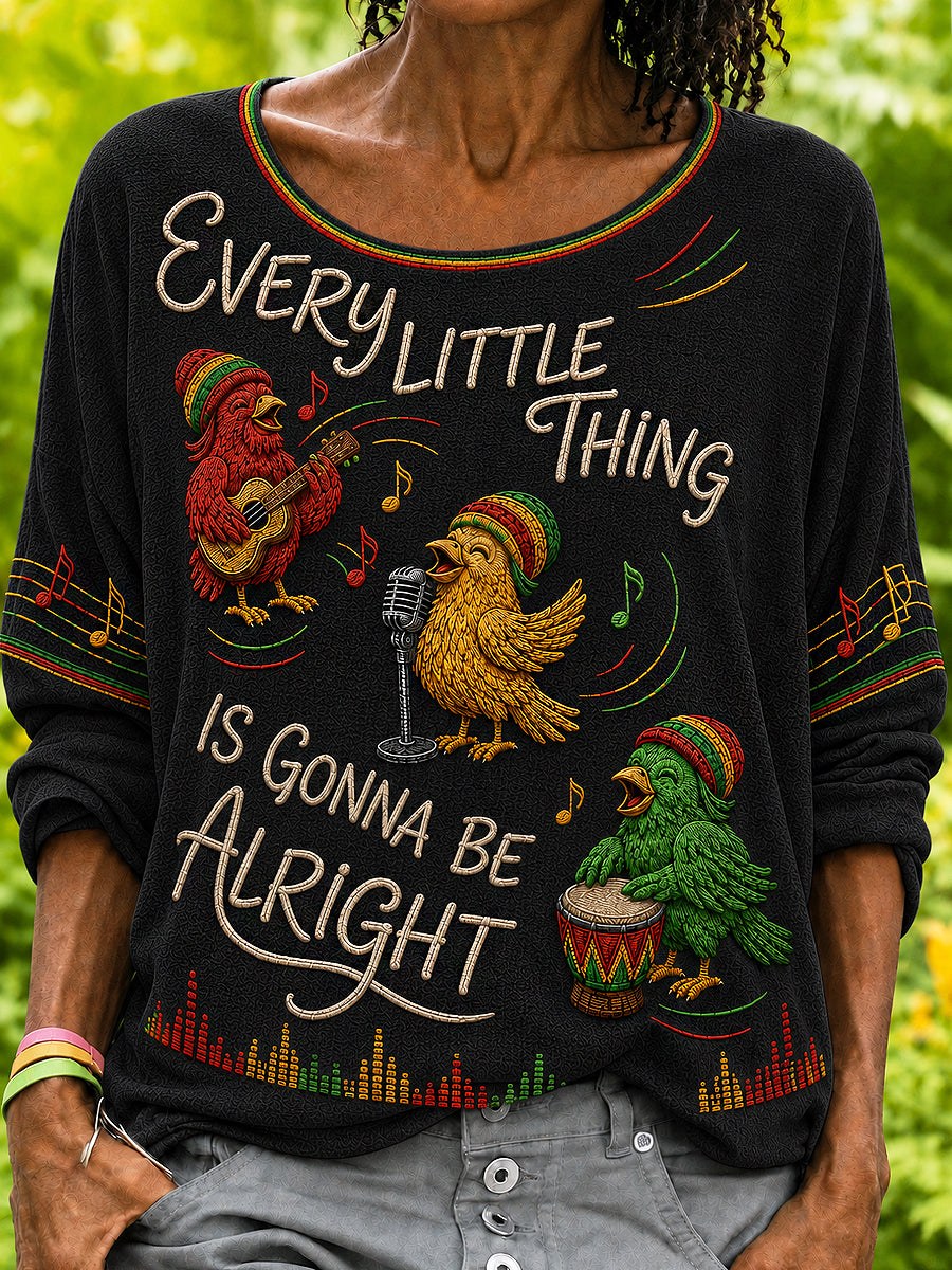 Women's Reggae Art Printed Long Sleeve T-shirt