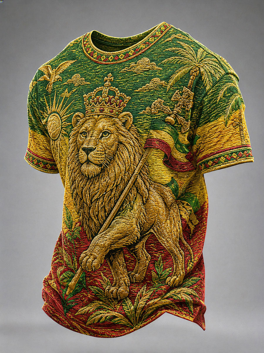 Men's Reggae Print Casual T-Shirt