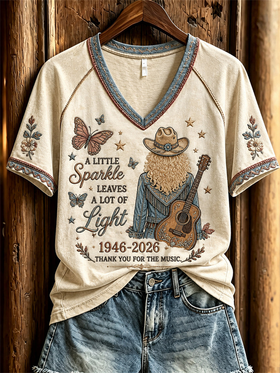 Women's Country Music Legend Print Memorial short-sleeved T-shirt