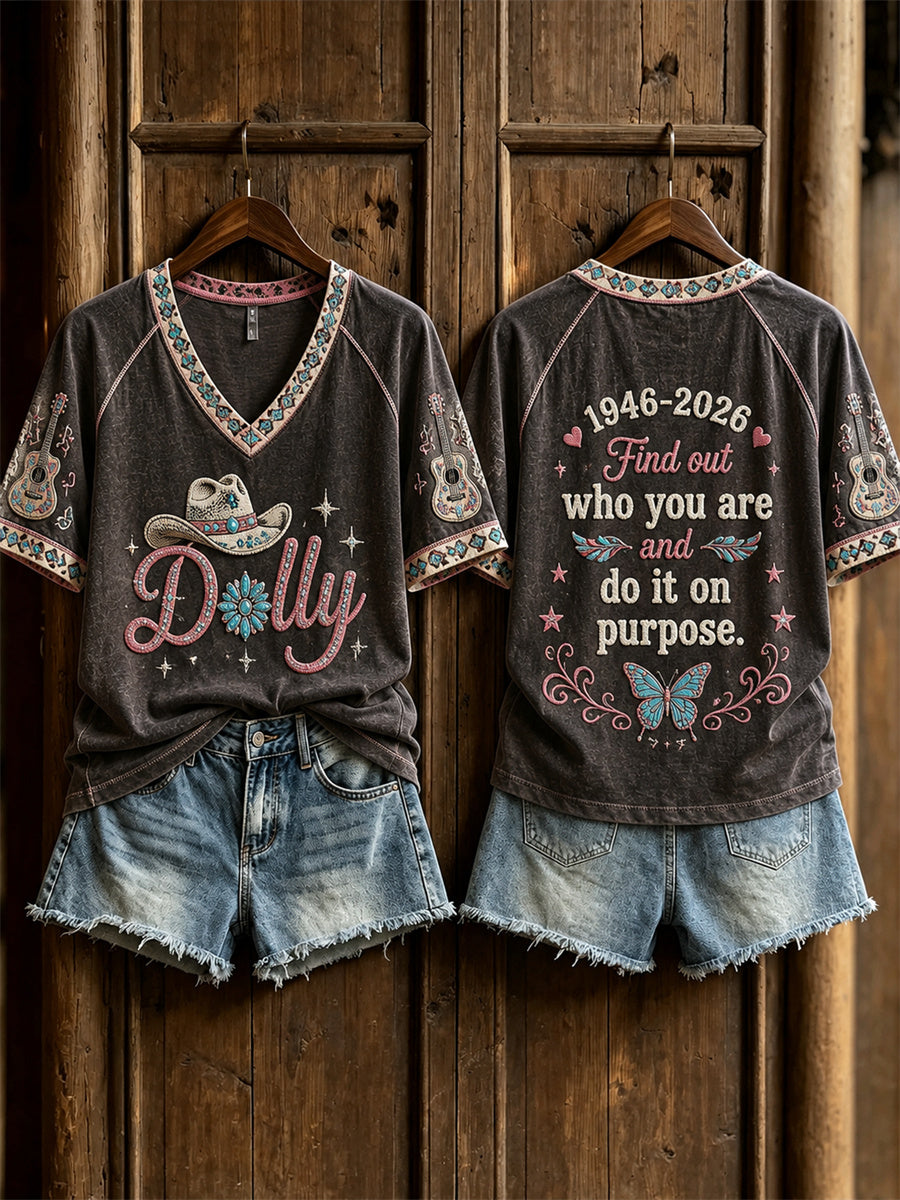 Women's Country Music Legend Print Memorial short-sleeved T-shirt