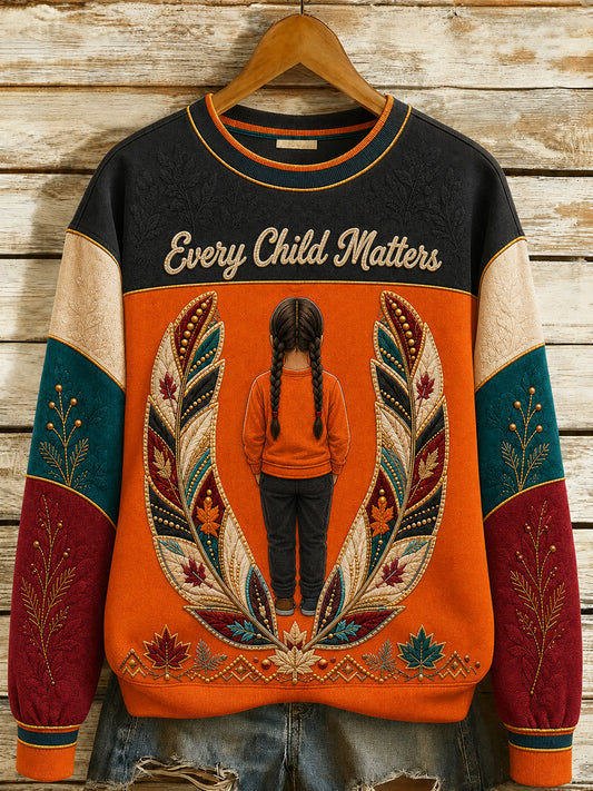 Women's Every Child Matter Printed Round-Neck Long-Sleeved Sweatshirt