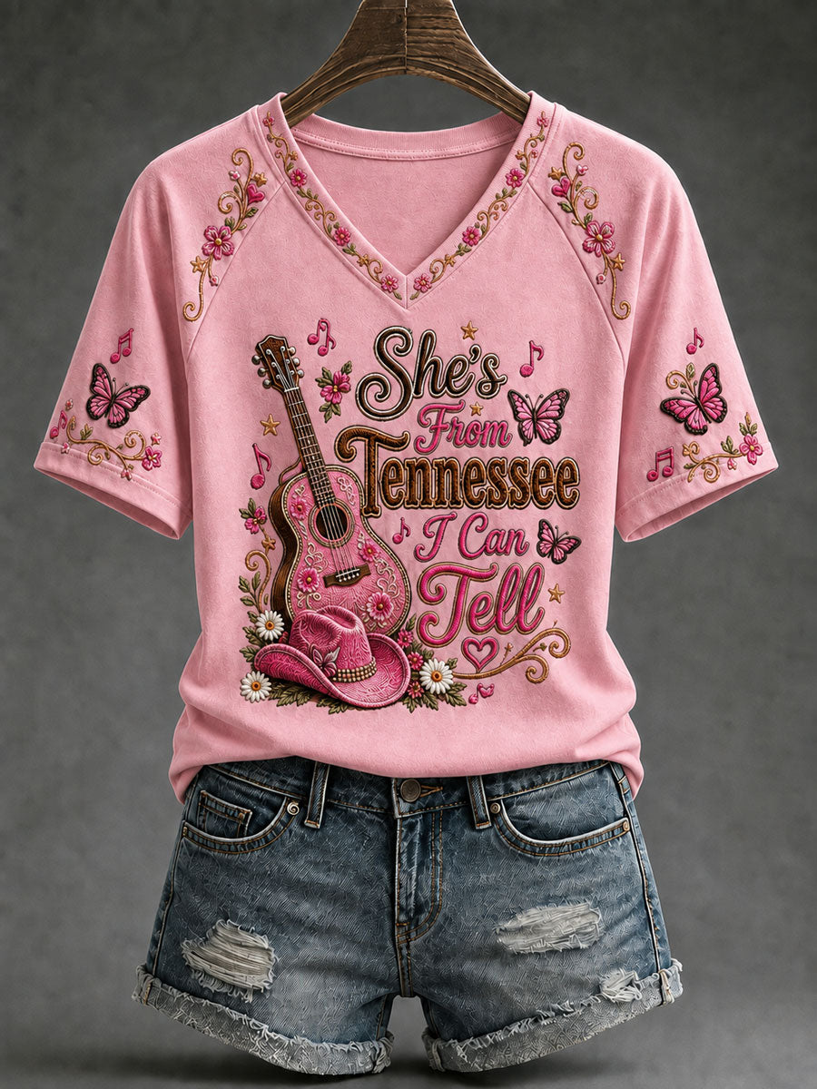 Women's 'She's From Tennessee I Can Tell' Printed Casual T-Shirt