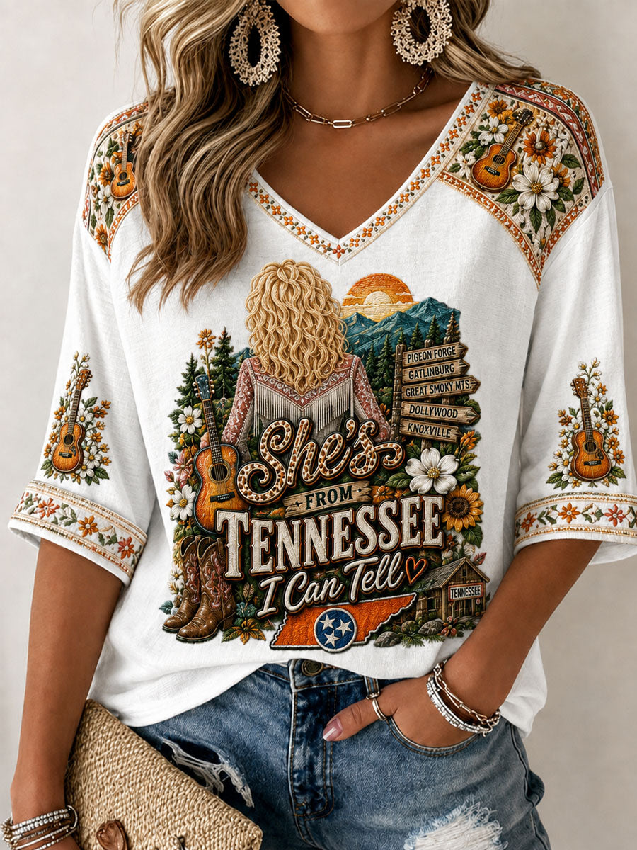Women's 'She's From Tennessee I Can Tell' Printed Casual T-Shirt