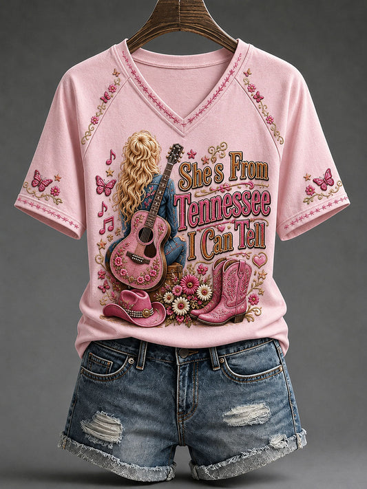 Women's 'She's From Tennessee I Can Tell' Printed Casual T-Shirt