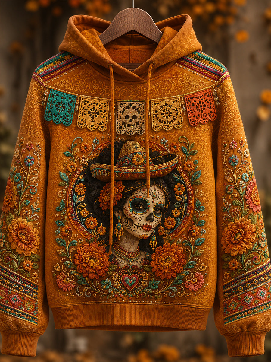 Women's Mexico's Day of the Dead Printed Sweatshirt