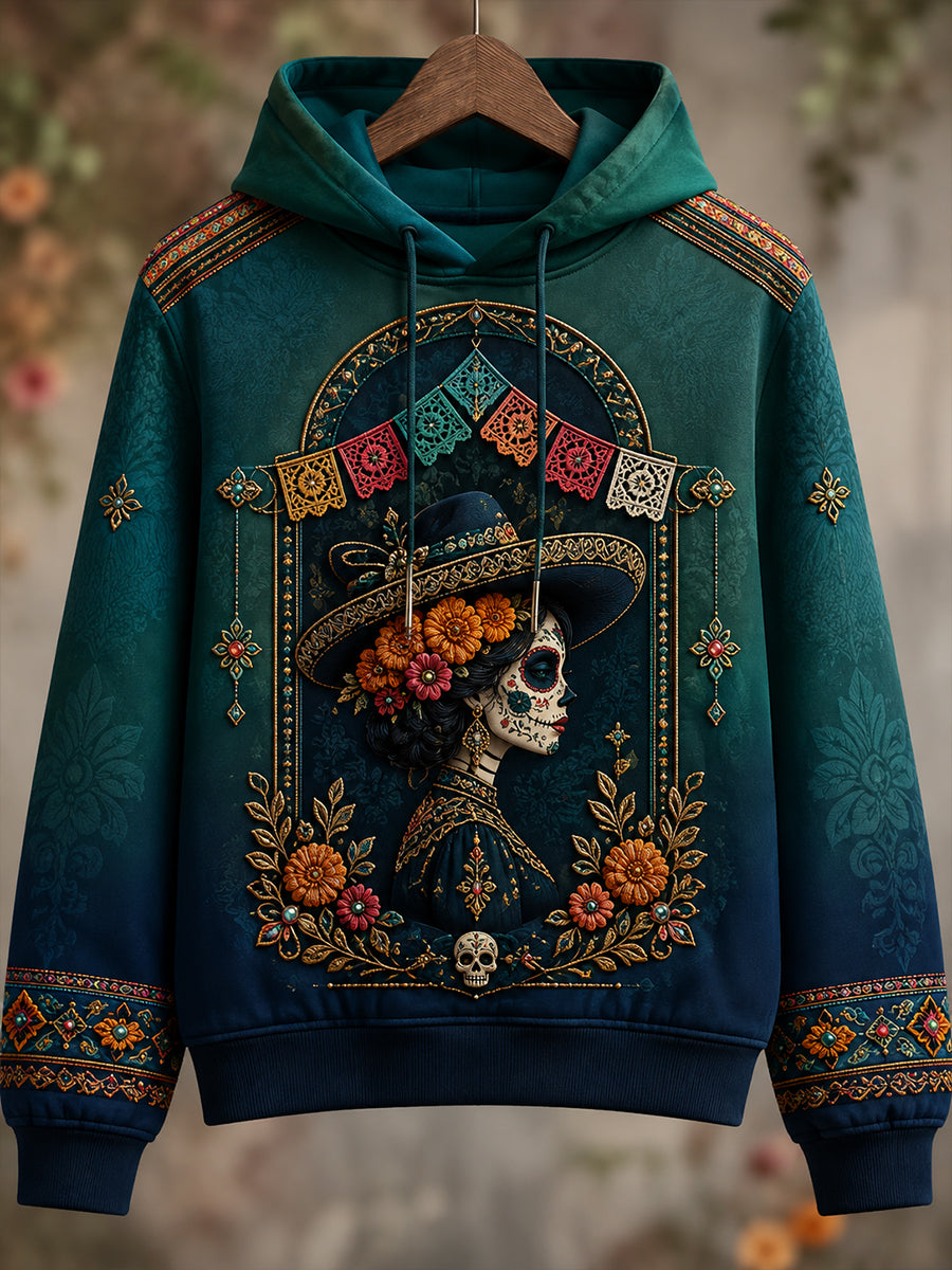 Women's Mexico's Day of the Dead  Printed Sweatshirt