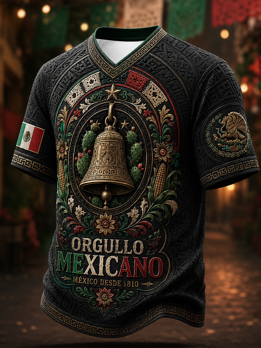 Men's Mexican Independence Day V-neck T-shirt