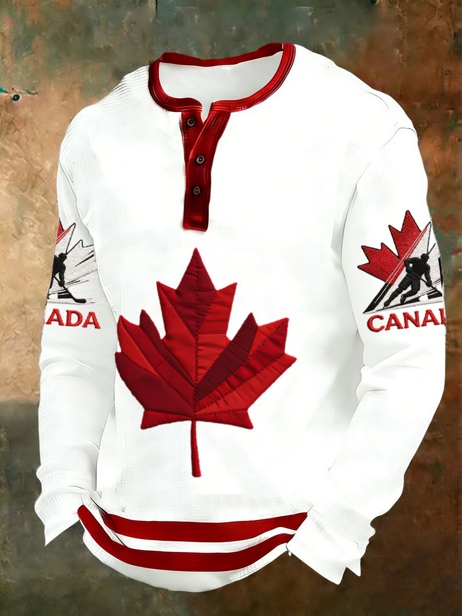 Men's Hockey Canada Waffle Henley Shirt
