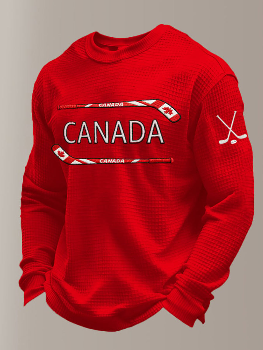Men's Canada Hockey Printed Casual Top